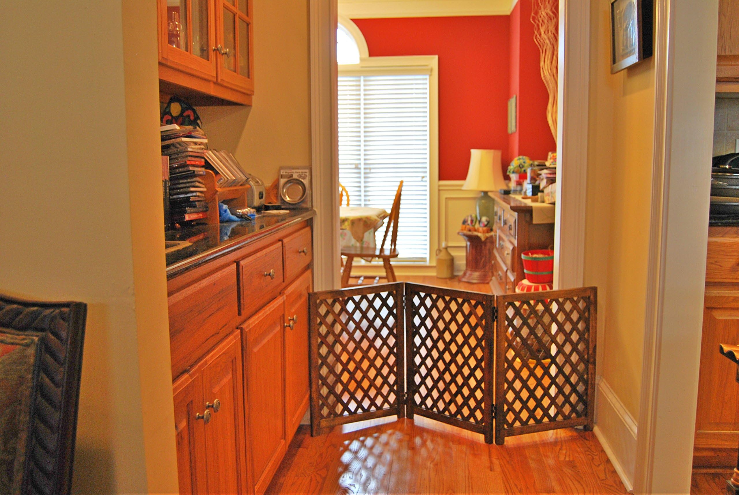 Urnporium 3 panel mango wood folding pet gate strong and durable