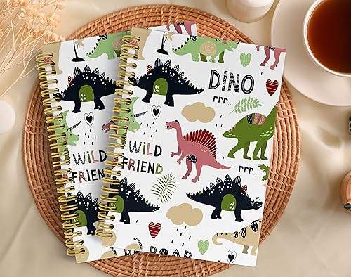 Miniatura 3 de Cuaderno de dinosaurios para niños, cuadernos de dinosaurios en espiral de rayas anchas para niños, cuaderno encuadernado en espiral de 5.5 x 8.3