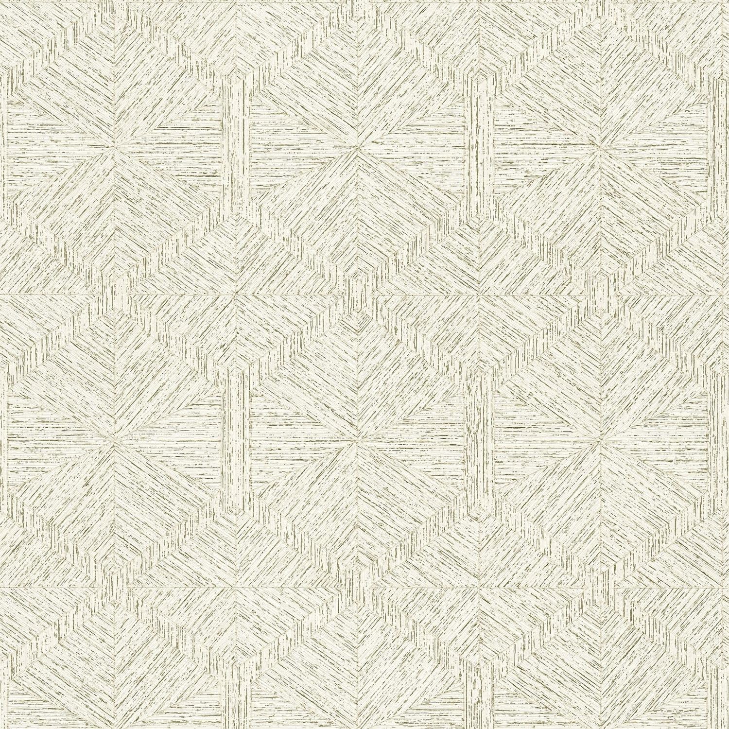 Papier peint géométrique intissé blanc-perlé pour sublimer une chambre