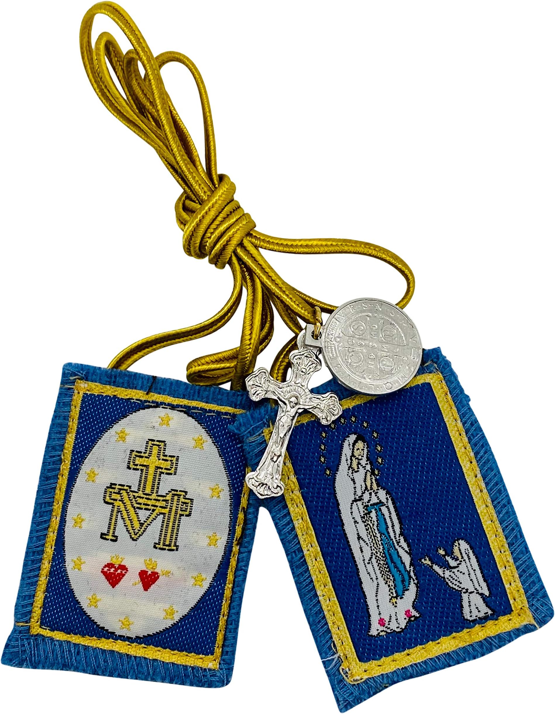 Our Lady of Lourdes brown Mt.carmel scapular by Rose Scapular