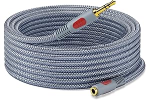 Headphone Extension Cable 25 Feet, 3.5mm Phone Jack Extender