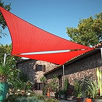 Vista 1 de ShadeMart SMTAPT16 - Toldo parasol triangular rojo de 16 x 16 x 16 pies, pantalla de tela, permeable al agua y resistente a los rayos UV