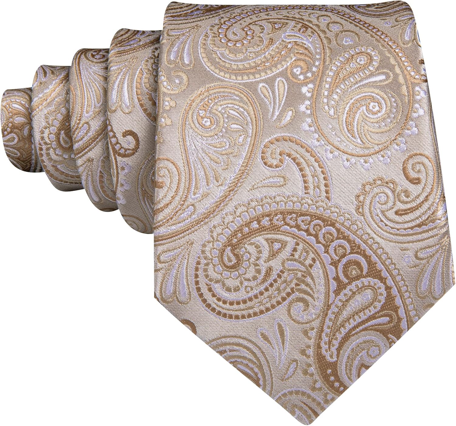 YOHOWA Mens Ties Set Wedding Paisley Neckties with Handkerchief Cufflinks Formal Business - Image 4