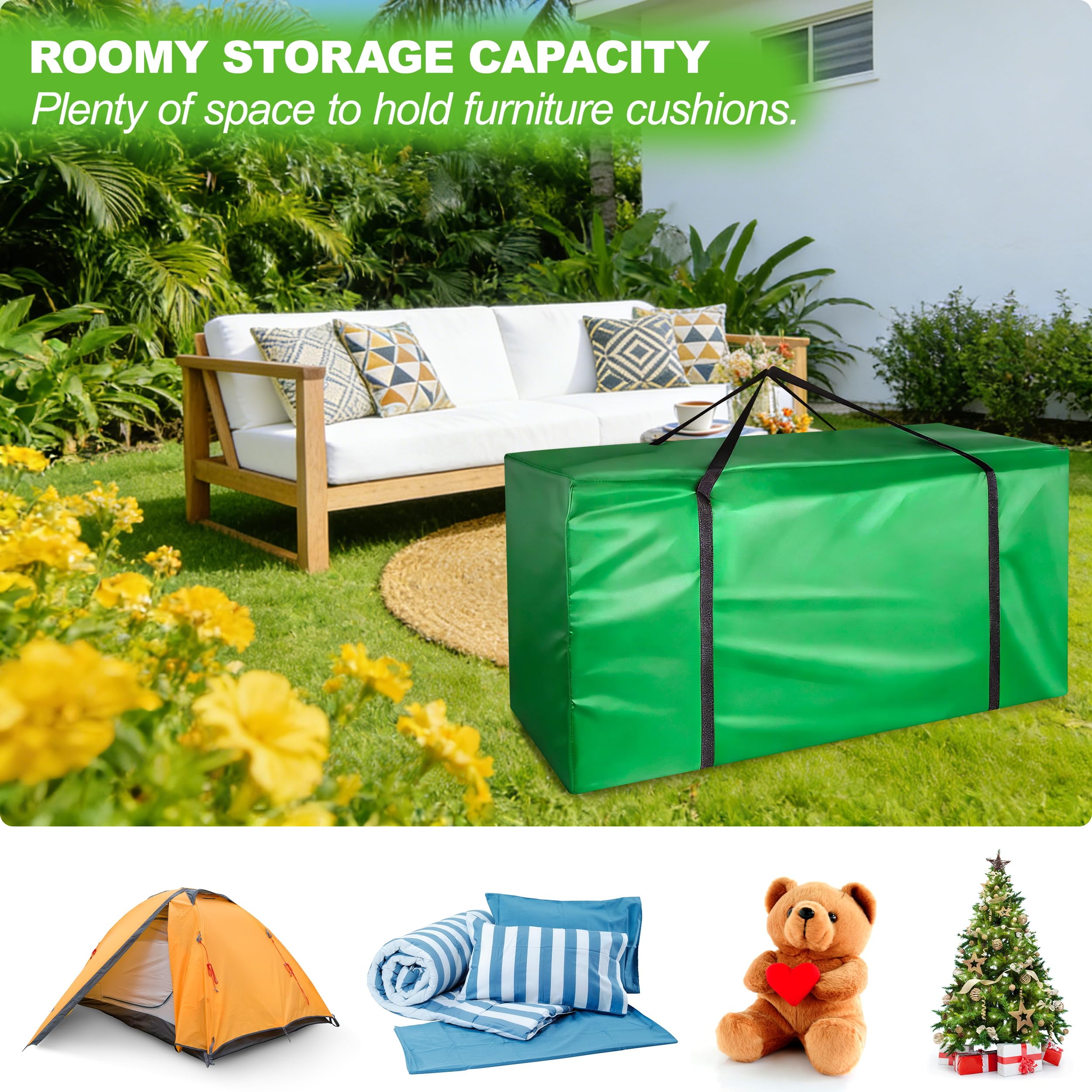 Borsa per Cuscino da Esterni, Impermeabile Anti UV Tessuto Oxford 210D Resistente Giardino