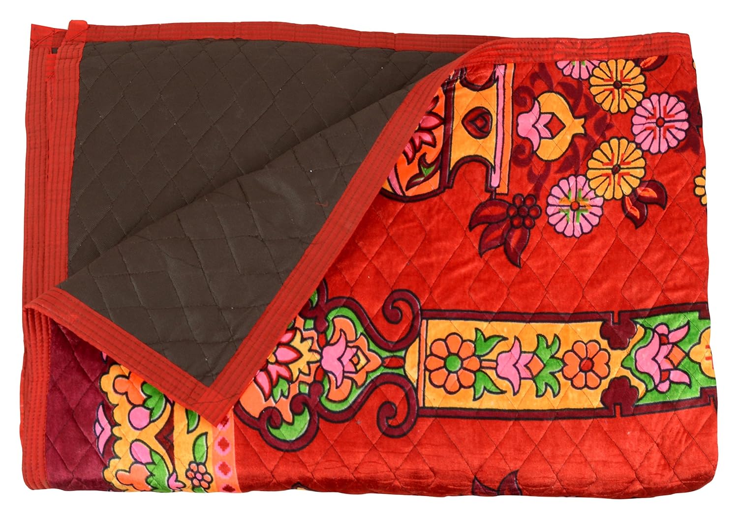 Buy HashTag Sultan Velvet Carpet 93" x 73", Multicolour Online at Low