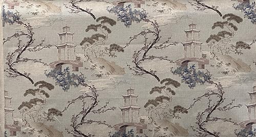 Miniatura 2 de Impresión china asiática en tela pesada de lino zen regal