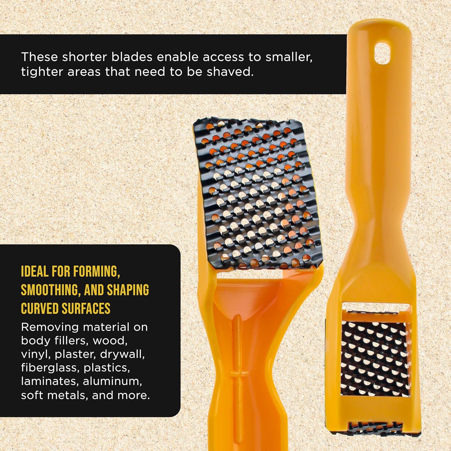 Dura-Gold 2-1/2" Shaver Blade Holder, 2 Pack, Includes 5 Total Standard Cut Replacement Blades - Steel Rasp Block Plane, Cheesegrater, Auto Body Filler, Dent Repairs, Wood Fiberglass - File Tool - Image 3