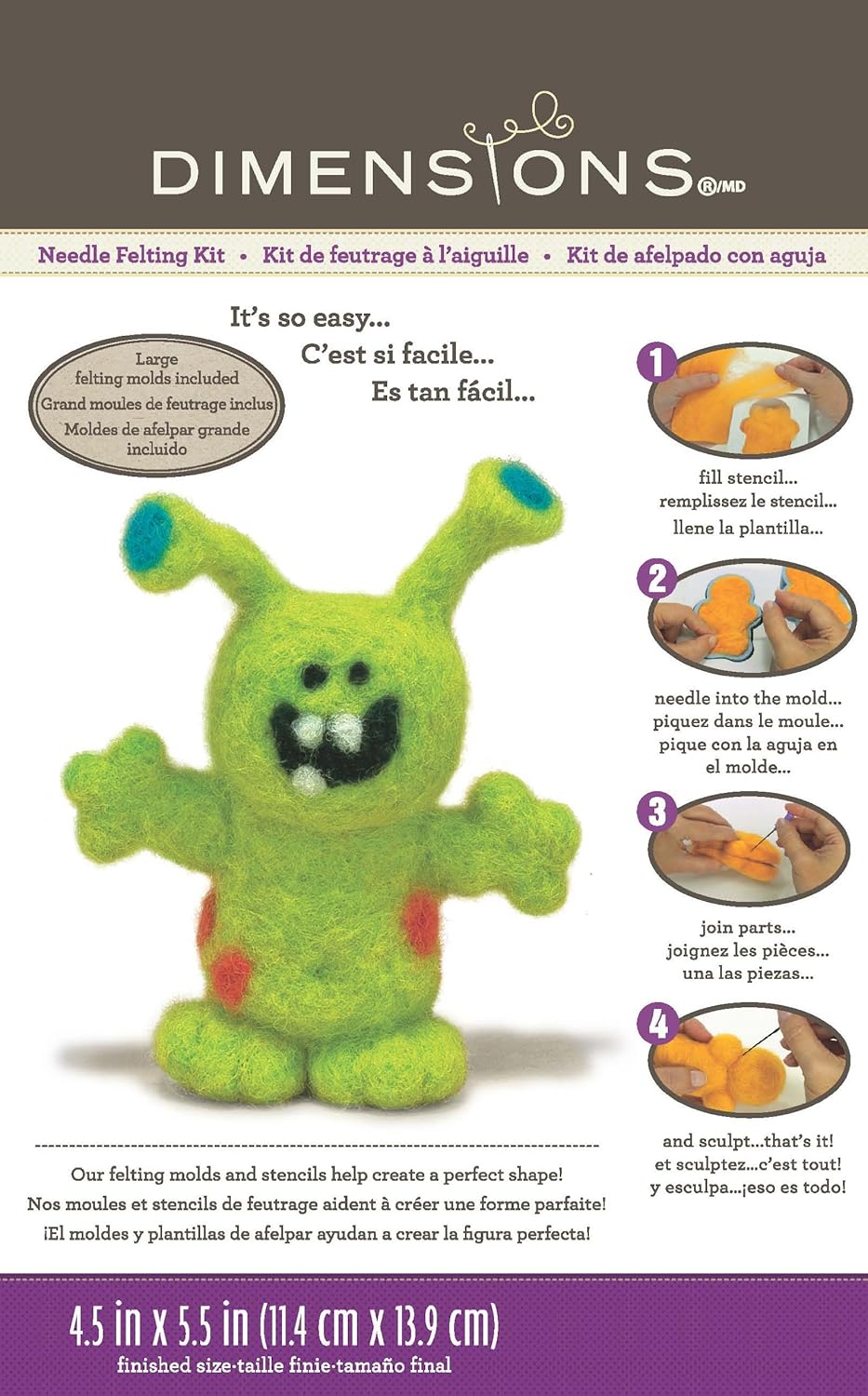 Dimensions Needlecrafts Needle Felted Character Kit, Monster