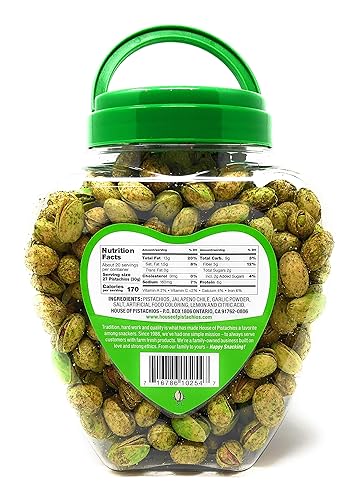 Miniatura 11 de House of Pistachios Tarros de pistacho con sabor a seis sabores - Salado, jalapeño, tequila, ajo, sal y pimienta, chile limón - Receta familiar