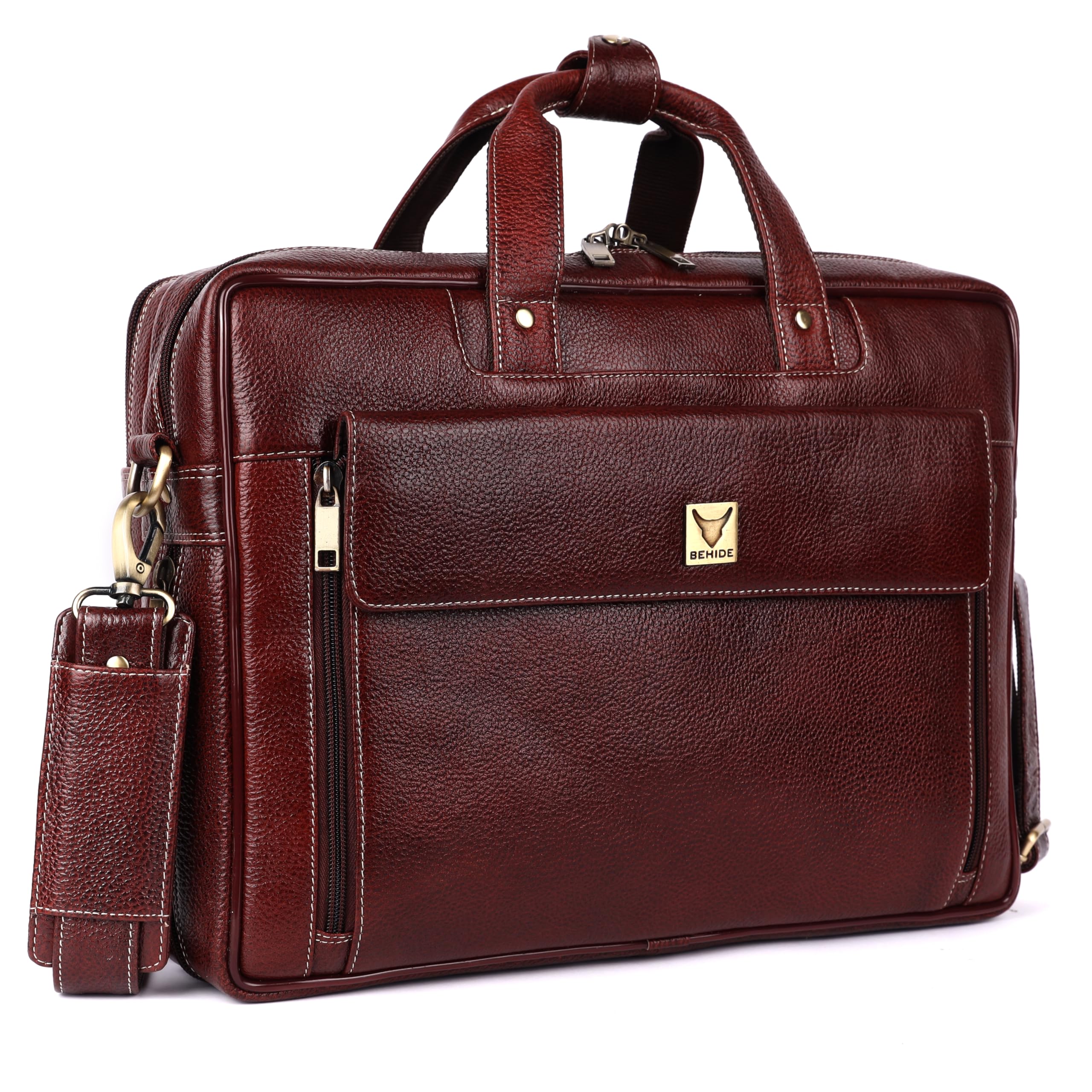 BEHIDE Genuine Leather Office Bag for Men, 15.6 Inch Professional Leather Laptop Bag for Men, Adjustable Strap and Multiple Compartments, Leather Bag for Men - 1 Year Warranty (B07NS9L25N) Amazon Price History, Amazon Price Tracker