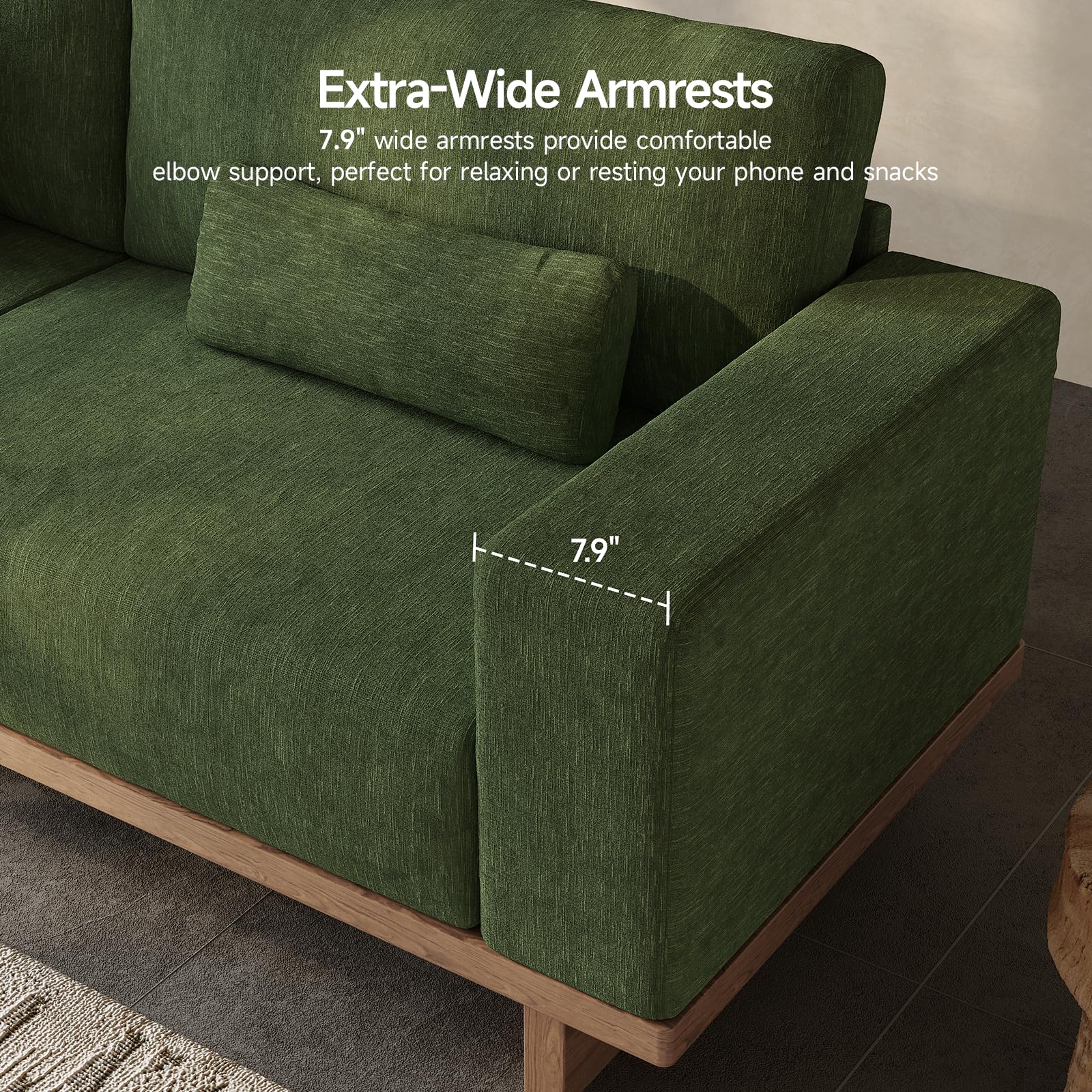 ONBRILL 89' Loveseat Sofa for Living Room, Comfy Chenille Fabric Couch with Wide — product photo