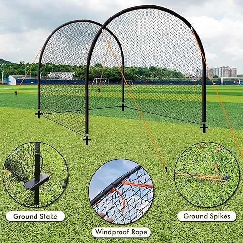 Miniatura 4 de Baseball Batting Cage for Backyard, Softball Cage Batting Net Portable with Carrying Bag Detachable Door with Hitting Target for Batting Training