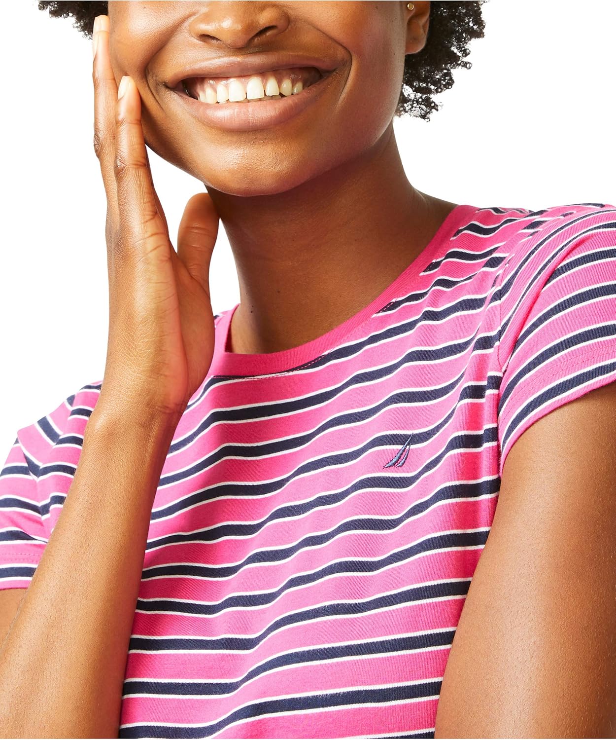 Nautica Women's Classic Fit Stripe T-Shirt - Image 4