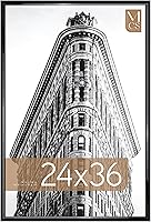 MCS Trendsetter 24x36 Black High-Gloss Poster Frame - Easy Vertical/Horizontal Hanging for Posters, Photos & Puzzles