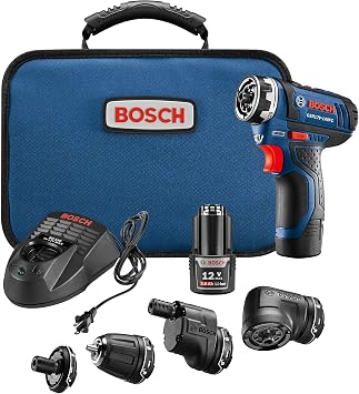 BOSCH GSR12V-140FCB22 12V Max Drill/Driver, Flexiclick, 2 Batteries