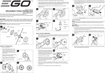 EGO Power+ AH1531 Replacement Rapid Reload Plus Trimmer Head (Anti-Clockwise) for EGO 15-Inch String Trimmer Models ST1534/ST1530/STA1500/MST1501/MHC1502, Black