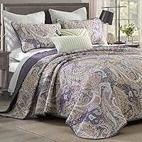 Vista 141 de DJY Juego de edredón de cachemira marrón, tamaño Queen, juego de colcha bohemia de 3 piezas, ropa de cama de microfibra suave y ligera con estampado