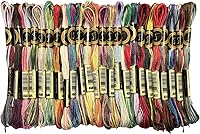 Vista 6 de Paquete de 12 madejas de hilo dental con variaciones mágicas de color, seis hebras bordadas de hilo de punto de cruz, multicolor, juego A