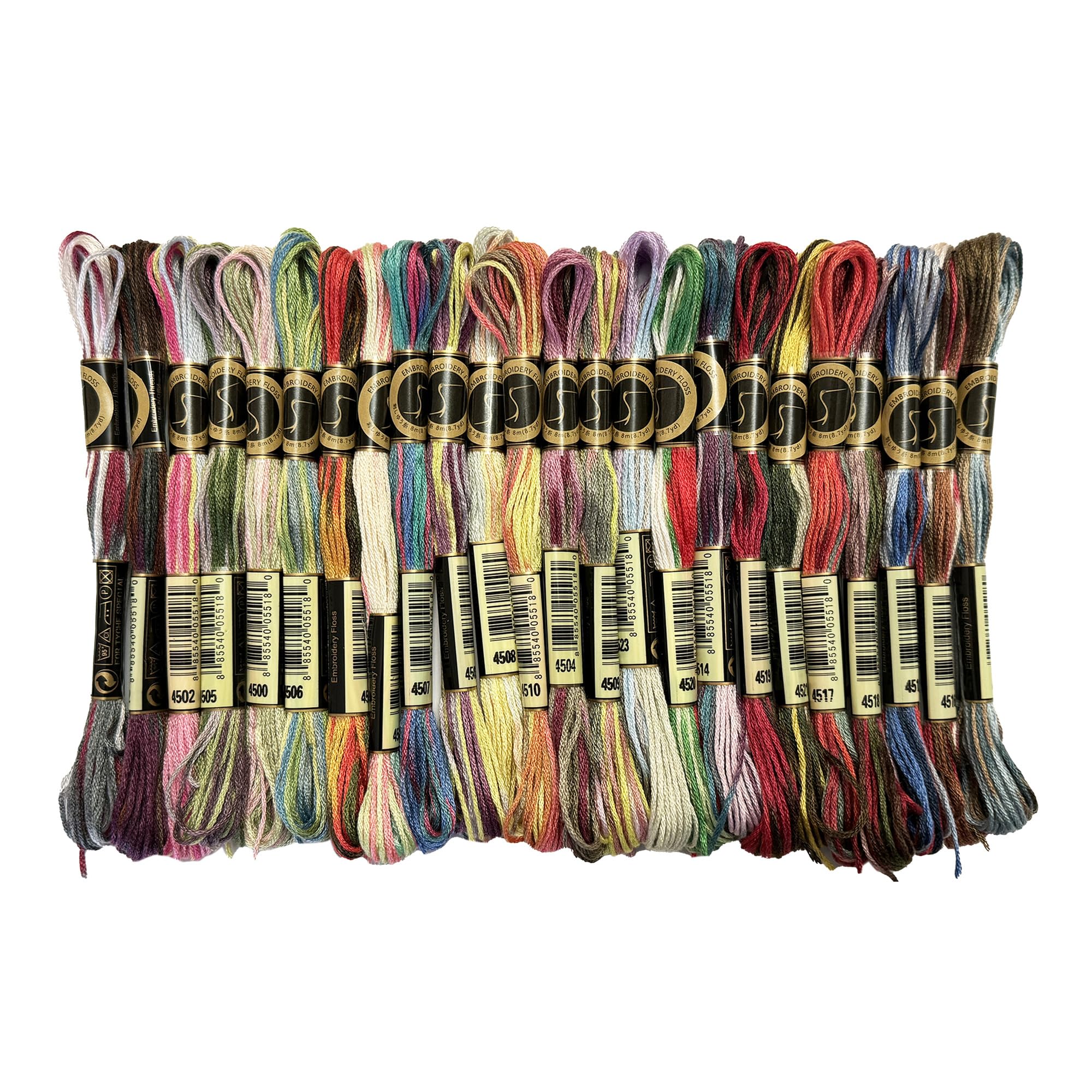 24 Skeins Magical Color Variations Floss Pack Six Strand Embroidery Variegated Cross Stitch Threads