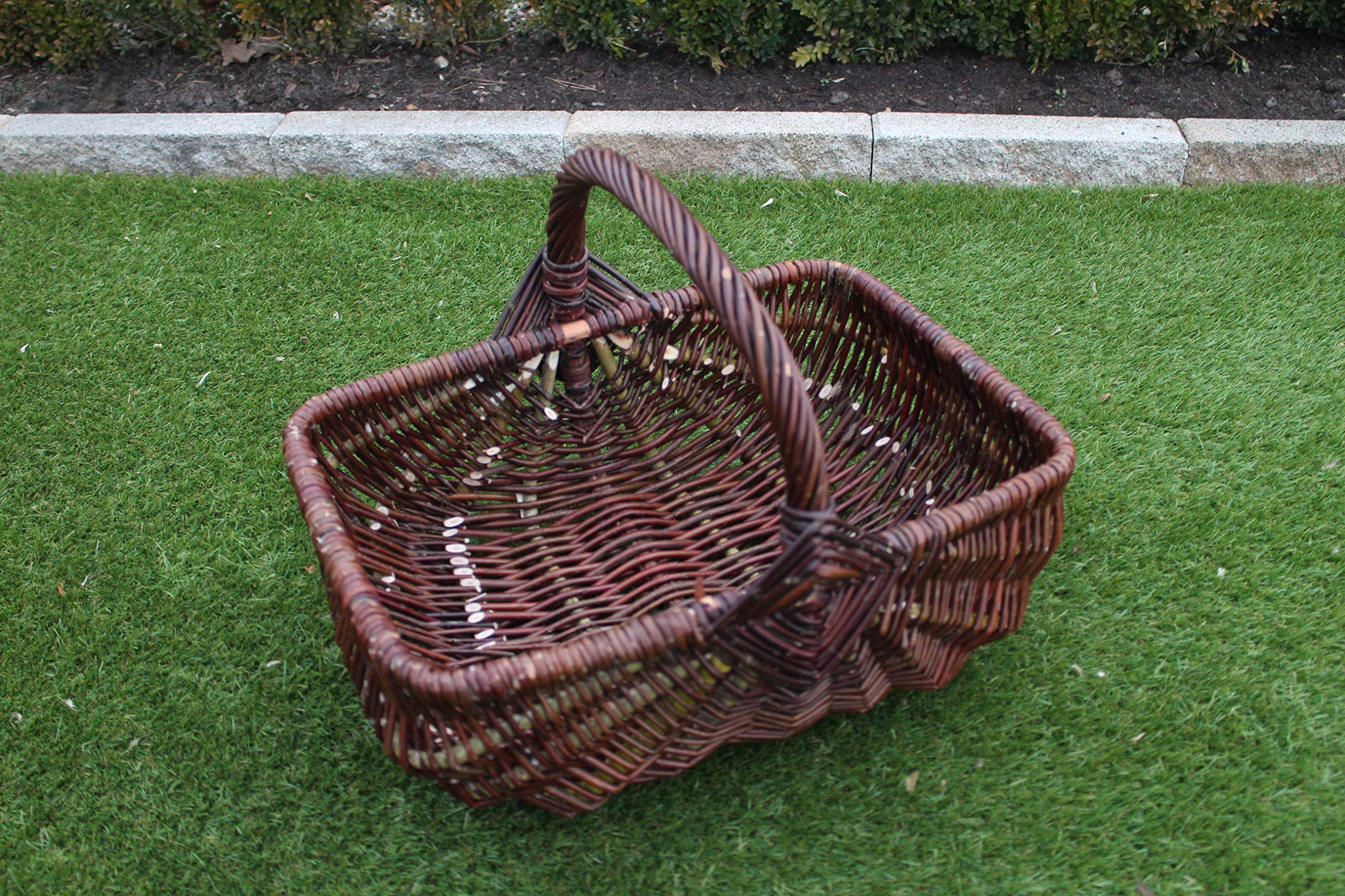 Erntekorb aus Weide Kartoffelkorb Einkaufskorb Weidenkorb Pilzkorb Weiden Blumenkorb (XXL)