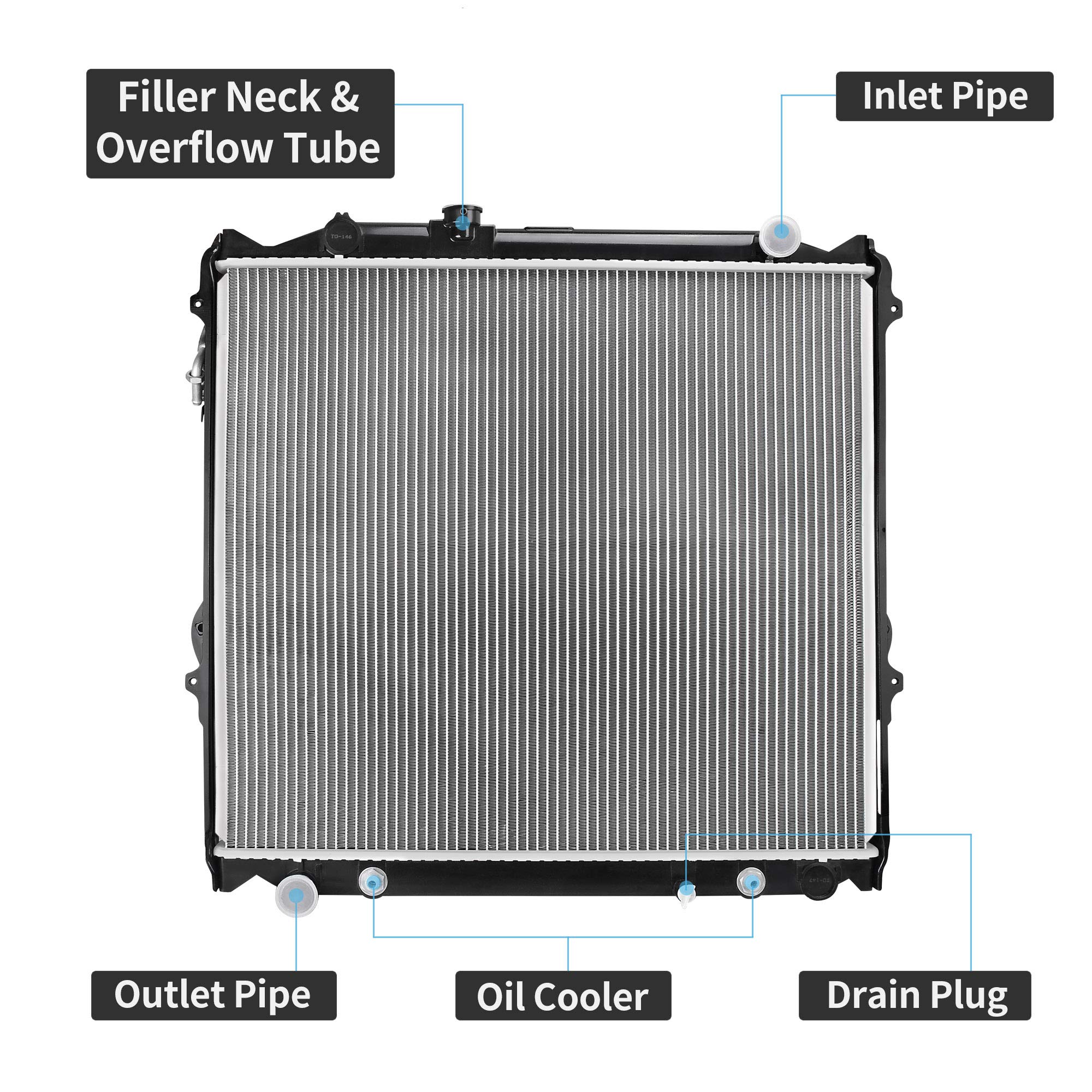 AUTOSAVER88 Radiator Compatible with 1996-2000 Toyota 4Runner 2.7L L4, for 1996-2002 Toyota 4Runner 3.4L V6 ATRD1053