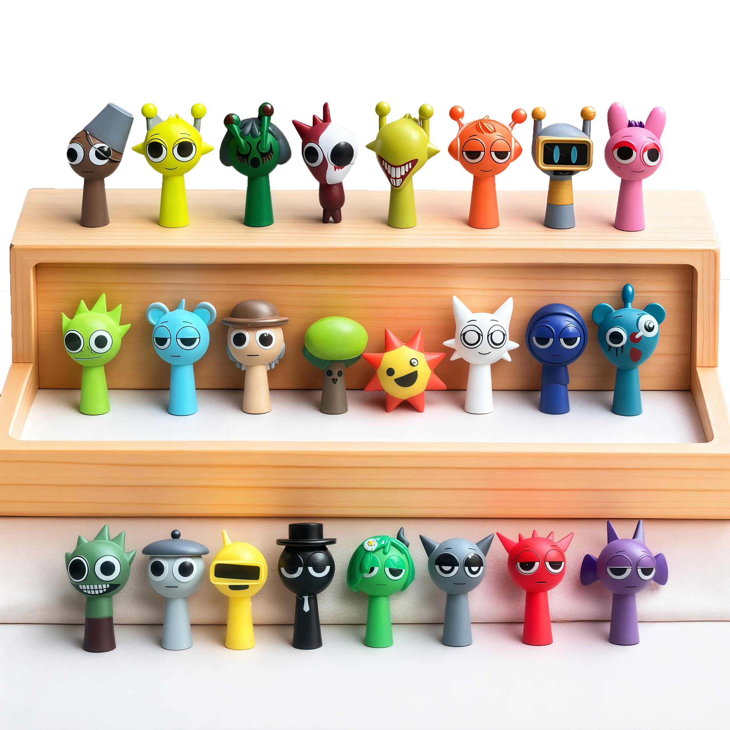 Yoveccy Sprunki Figures 24PCS - Colorful Mystery Animal Action Figurines Set for Kids, Perfect for Christmas Birthday Party Favors, Classroom Rewards, Collectible Toys