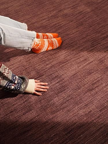 Miniatura 44 de Rugsotic Carpets Alfombra de Área Gabbeh de Lana Anudada a Mano 8'x10' Marrón Sólido L00111 Marrón,Verde,Beige,Azul / Patchwork,Camel,Carbón