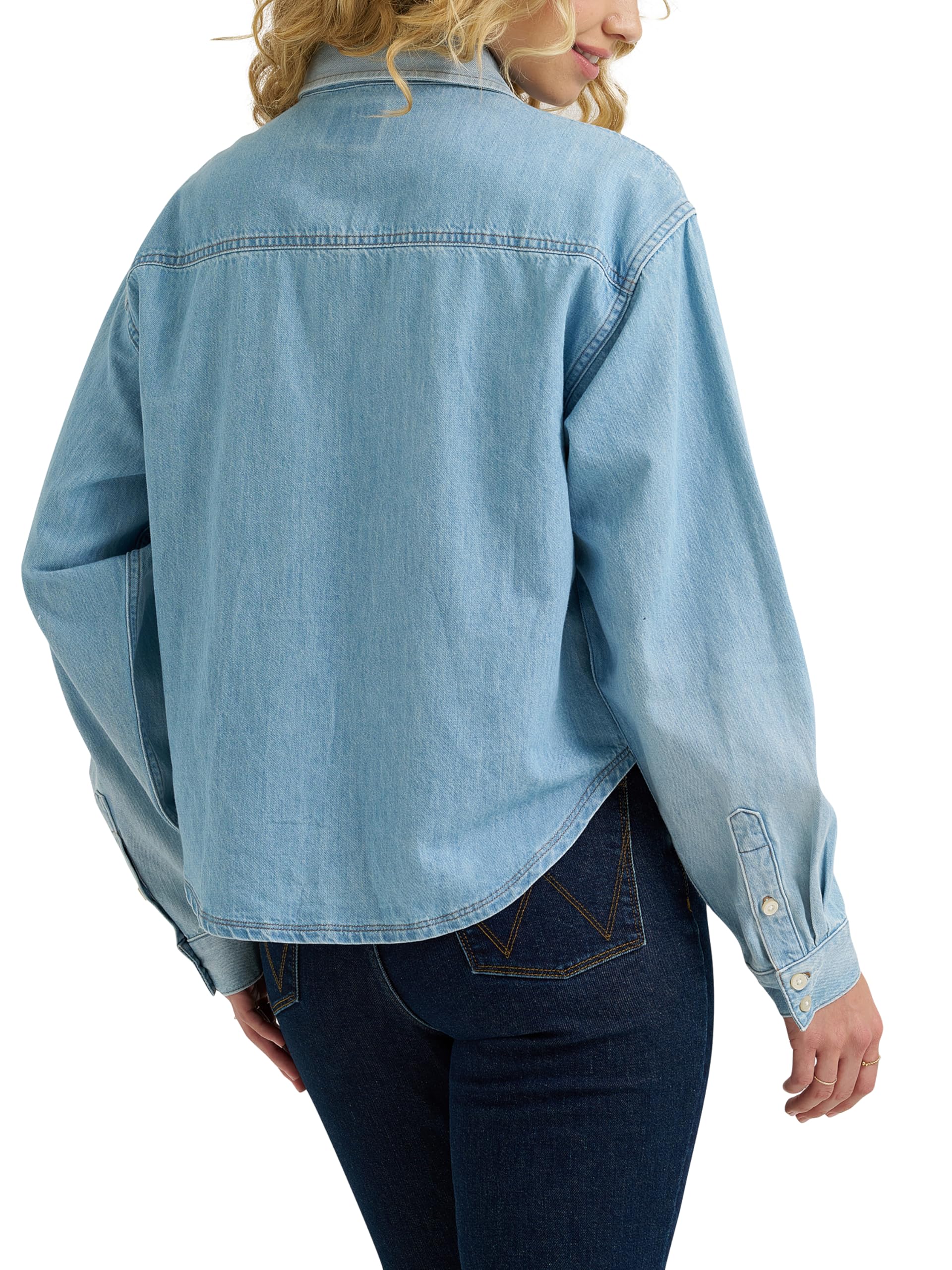 Wrangler Camicia da Donna Boxy Denim, Nebbioso, XXL