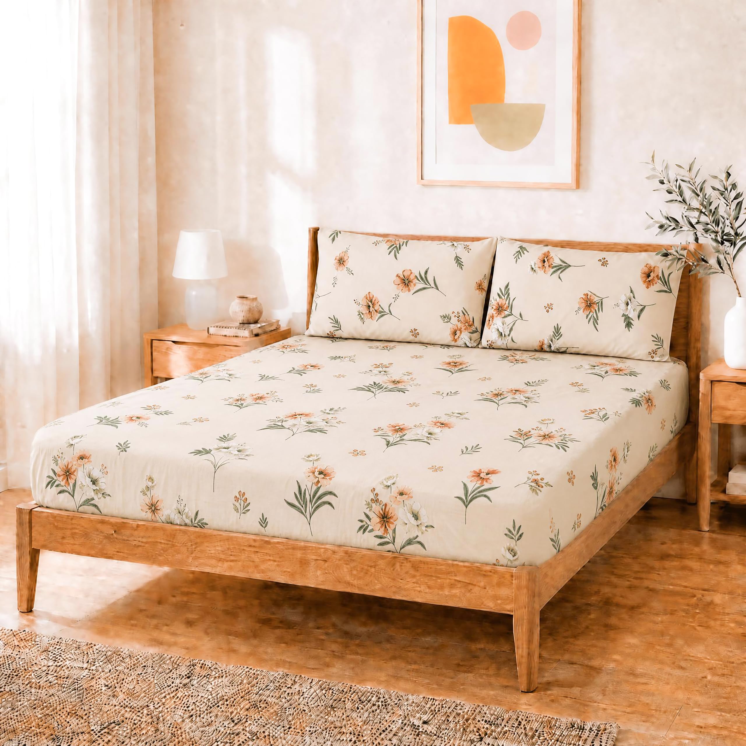 Salt Earth Queen Fitted Sheet - Cotton Feel & Deep Pocket -16
