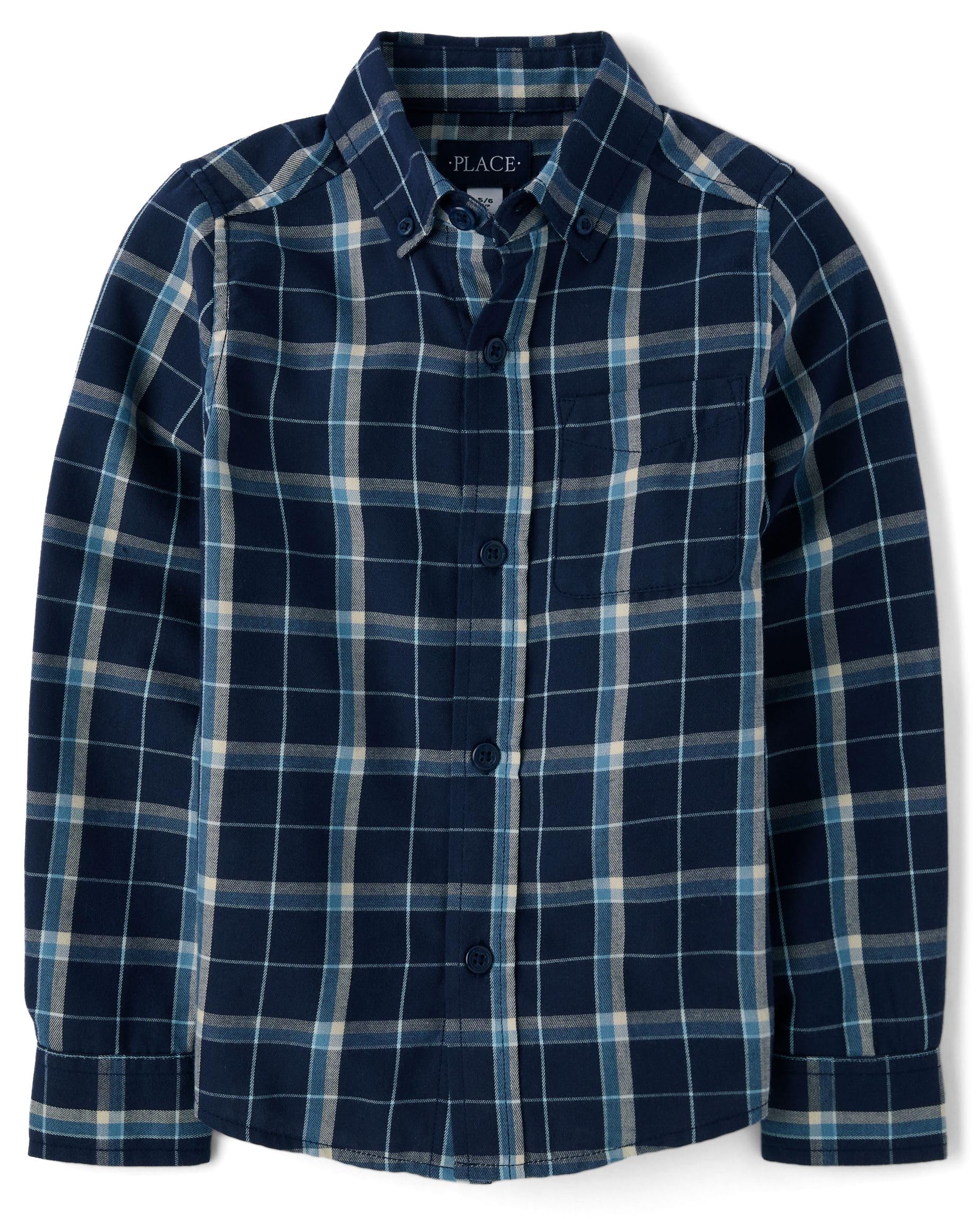 The Children's Place Boys Long Sleeve Plaid Flannel Button Down Shirt