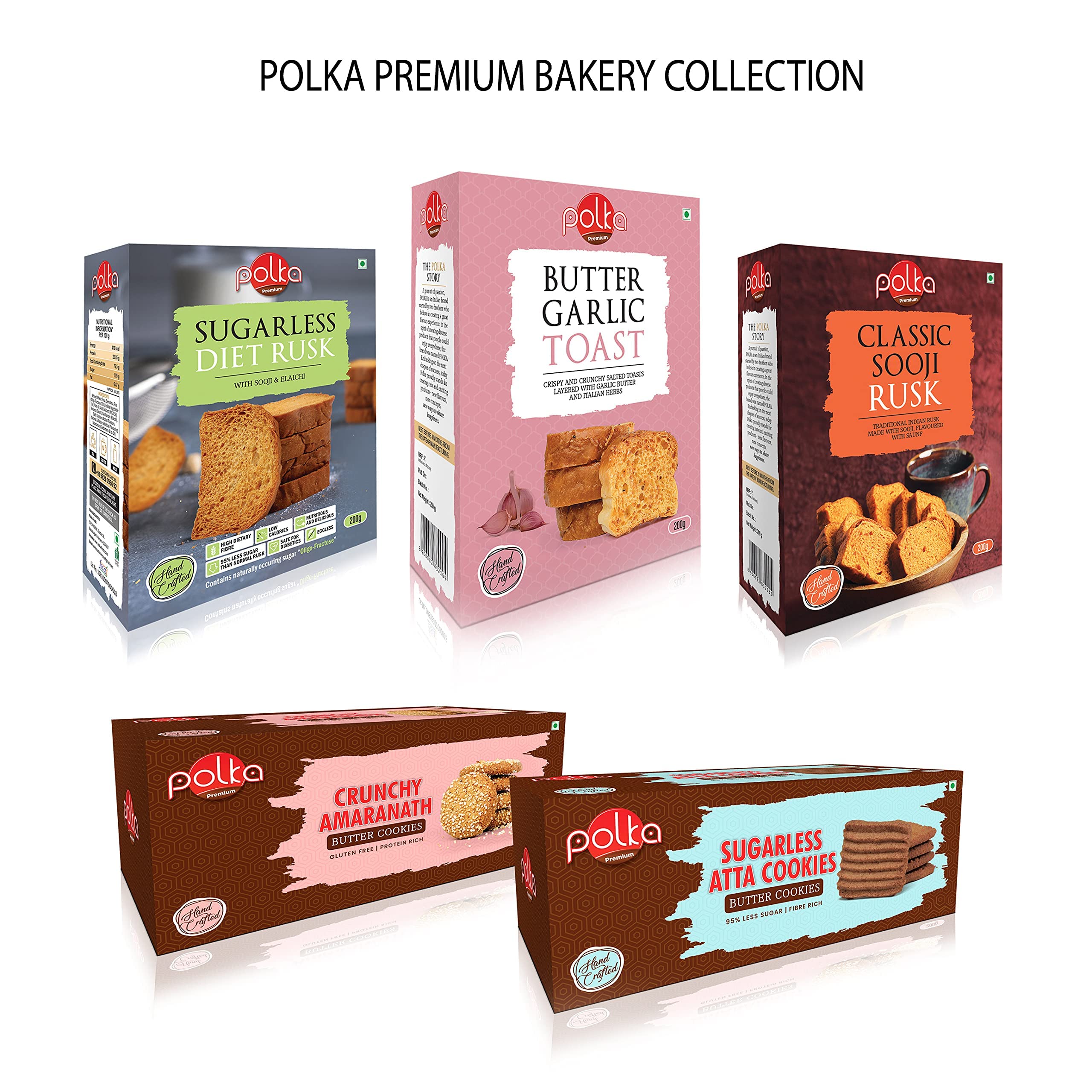 POLKA Classic Sooji Rusk I Pack Of 1 200 Gm I Rusk with Suji, Elaichi & Saunf I High Fibre Toast I Handcrafted Bakery Items I Snacks In Fresh I Snacks Combo (SUJI RUSK, 200 GM) - Image 5 thumbnail