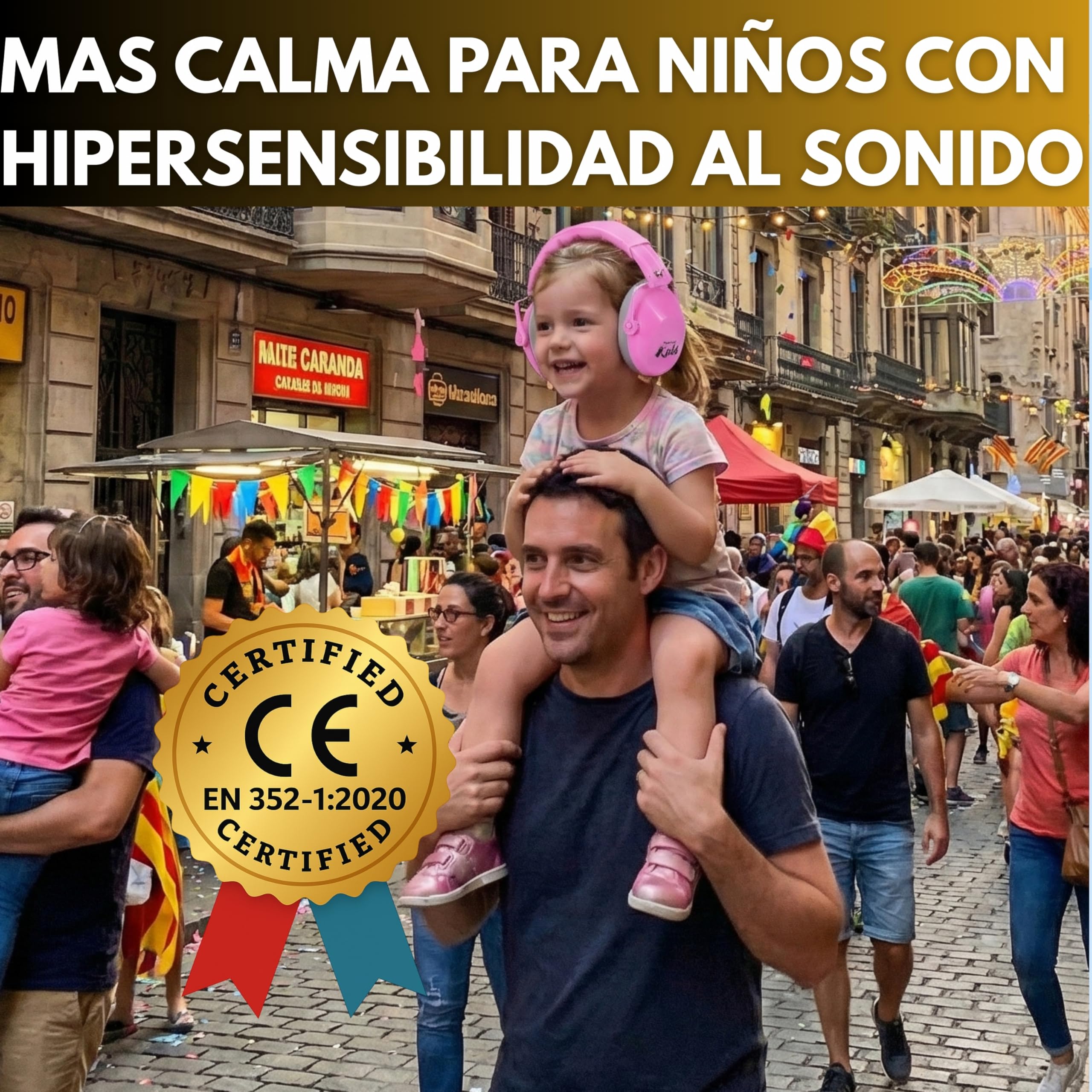 Cascos Antirruido para Niños 3-14 Años – SNR 28 dB; Protectores Auditivos Plegables y Ajustables; Orejeras Insonorizadas para Conciertos; Fuegos Artificiales, Estudio, Ideales para Autismo