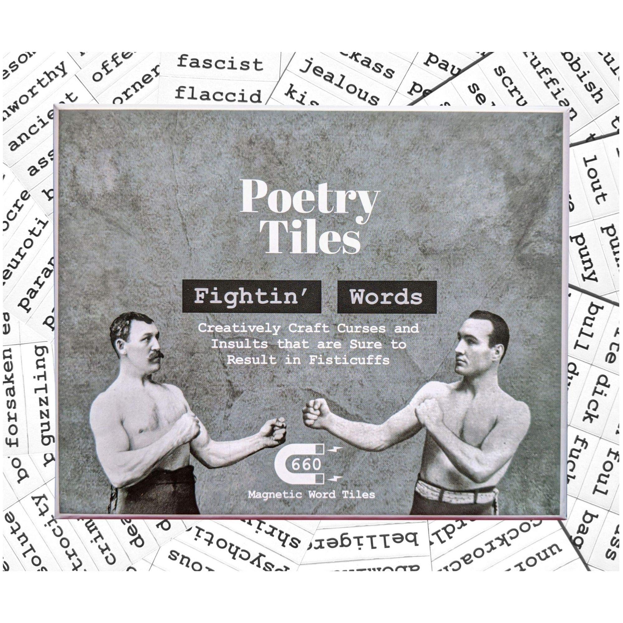 Rayliad Poetry Tiles - 536 Fightin' Words Word Magnets Kit - Obscenities, Insults, and Swear Words Themed Funny Magnets for Adults for Refrigerator Poems and Stories