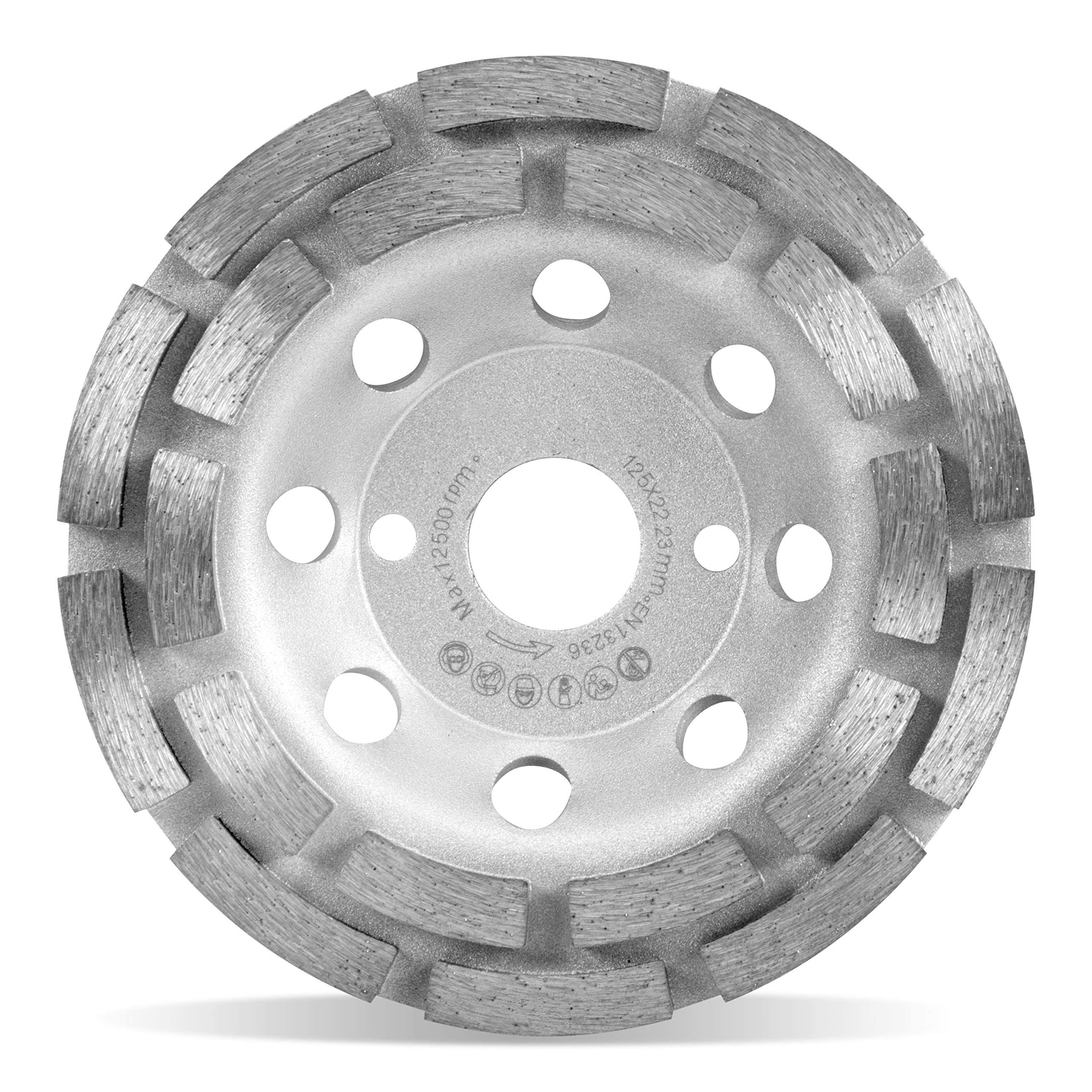 Professionelle Diamant-Topfscheibe 125 Mm Für Beton, Granit, Naturstein - 125 Mm X 22,2 Mm, Zweireihige Diamantschleifscheibe Für Effektive Oberflächenbearbeitung