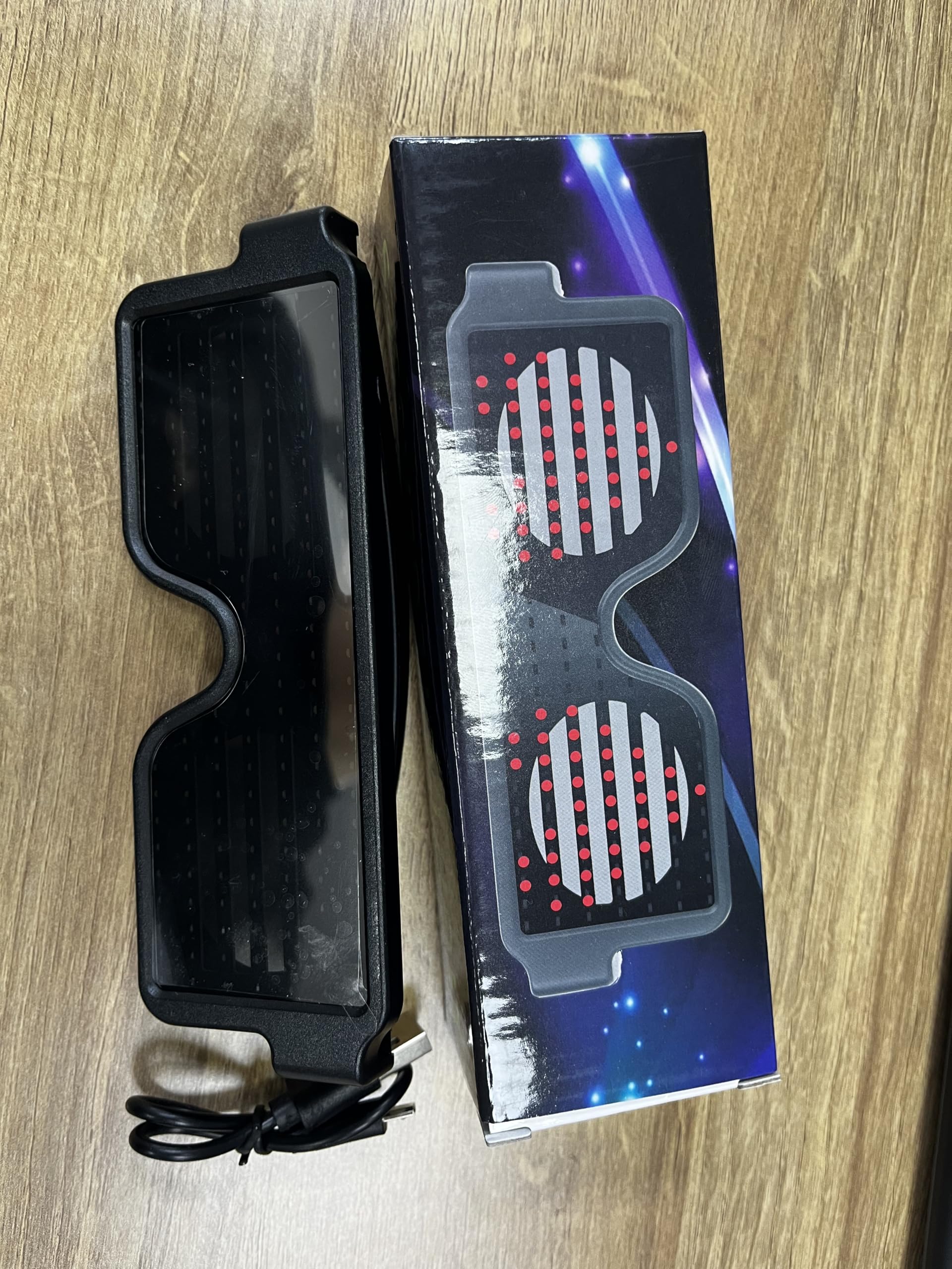 VZZNN Gafas de luz LED de neón para hombres y mujeres, paquete de 3