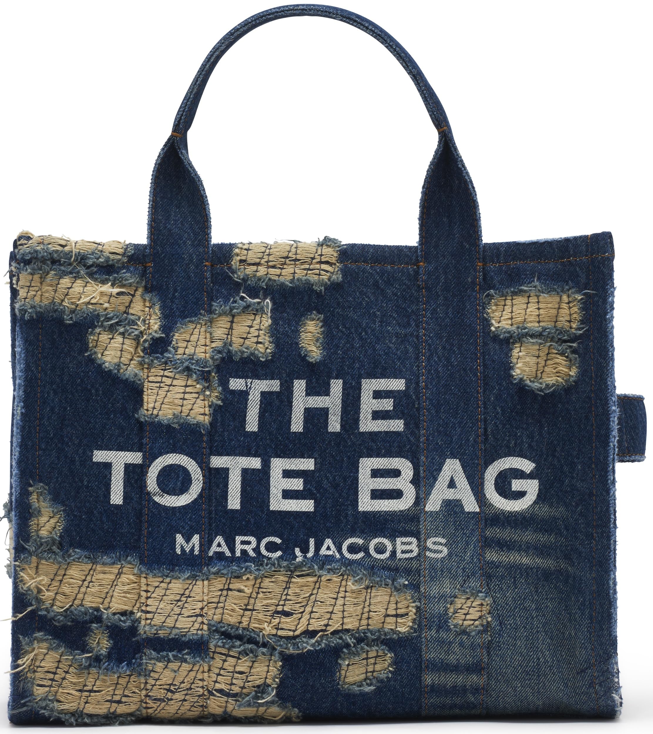 Marc Jacobs Women's Blue The Rip And Repair Denim Small Tote Shopping Bag Cotton