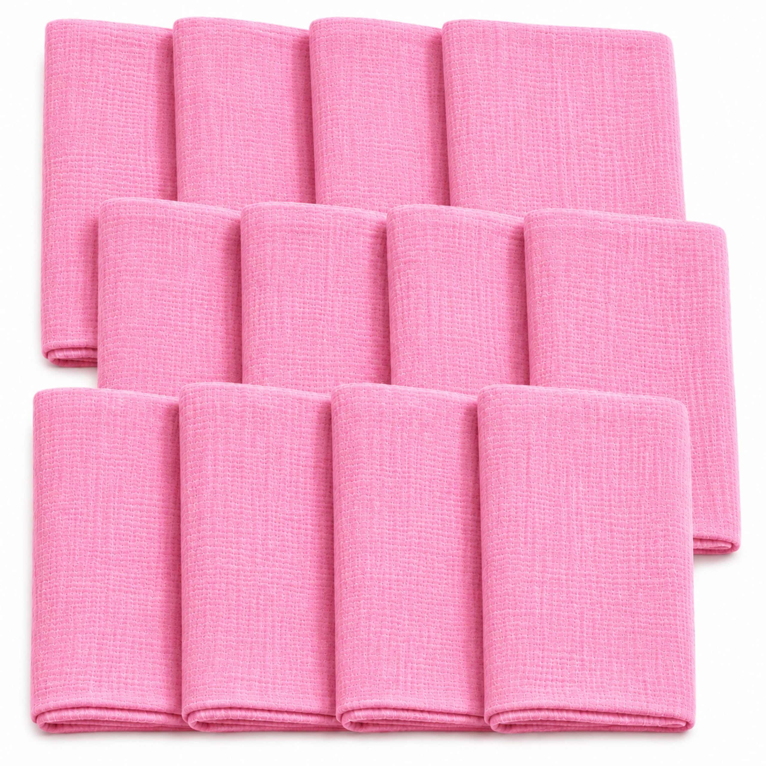 Dudu N Girlie 100 Percent Cotton Muslin Squares for Babies, 70 cm x 70 cm, 12 Piece Pink/Cream/Yellow-image-8