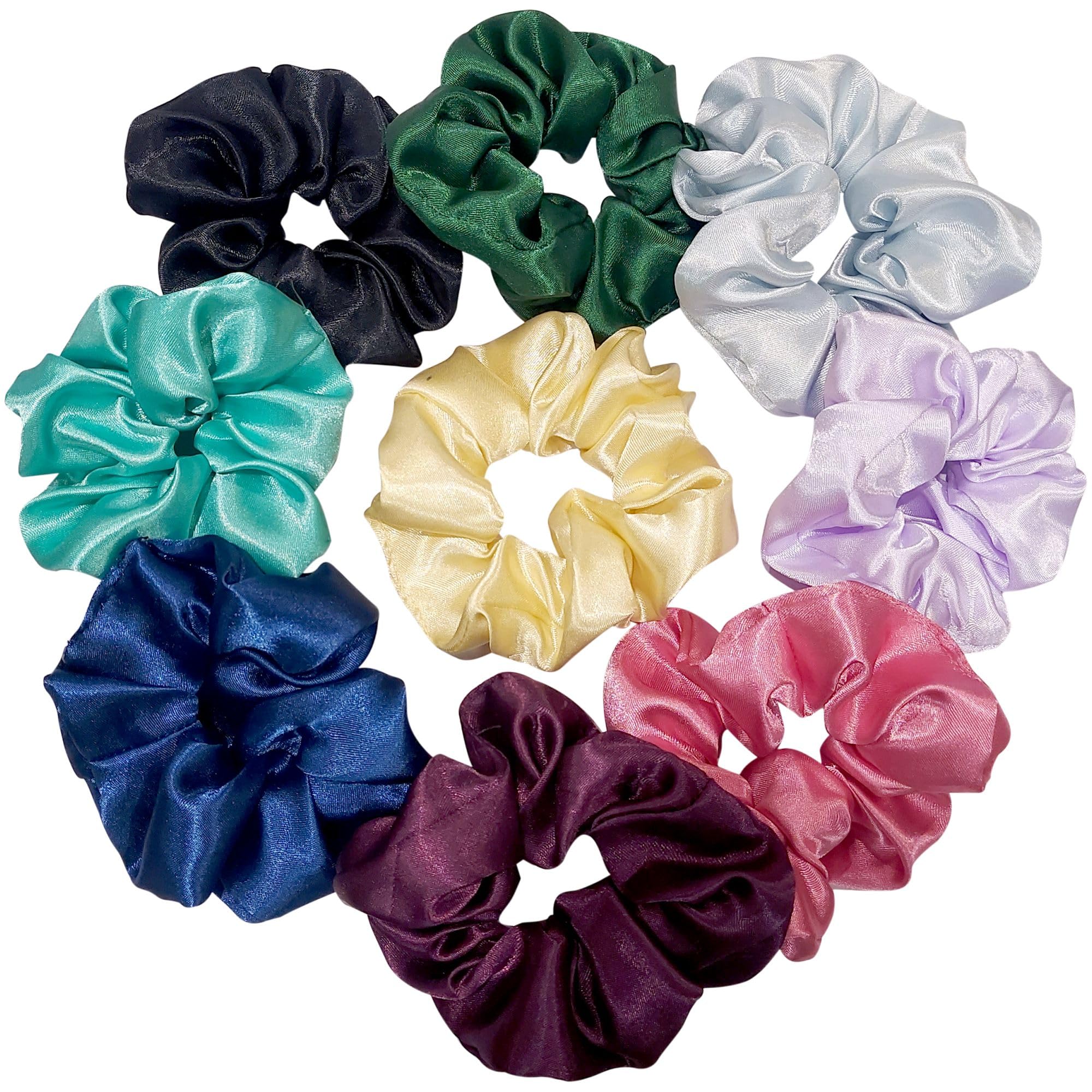 FOREST AROMA Satin Hair Scrunchies (Pack of 9) - Ponytail Holders for Women and Girls - Multicolor (B0CMZNKKS4) Amazon Price History, Amazon Price Tracker