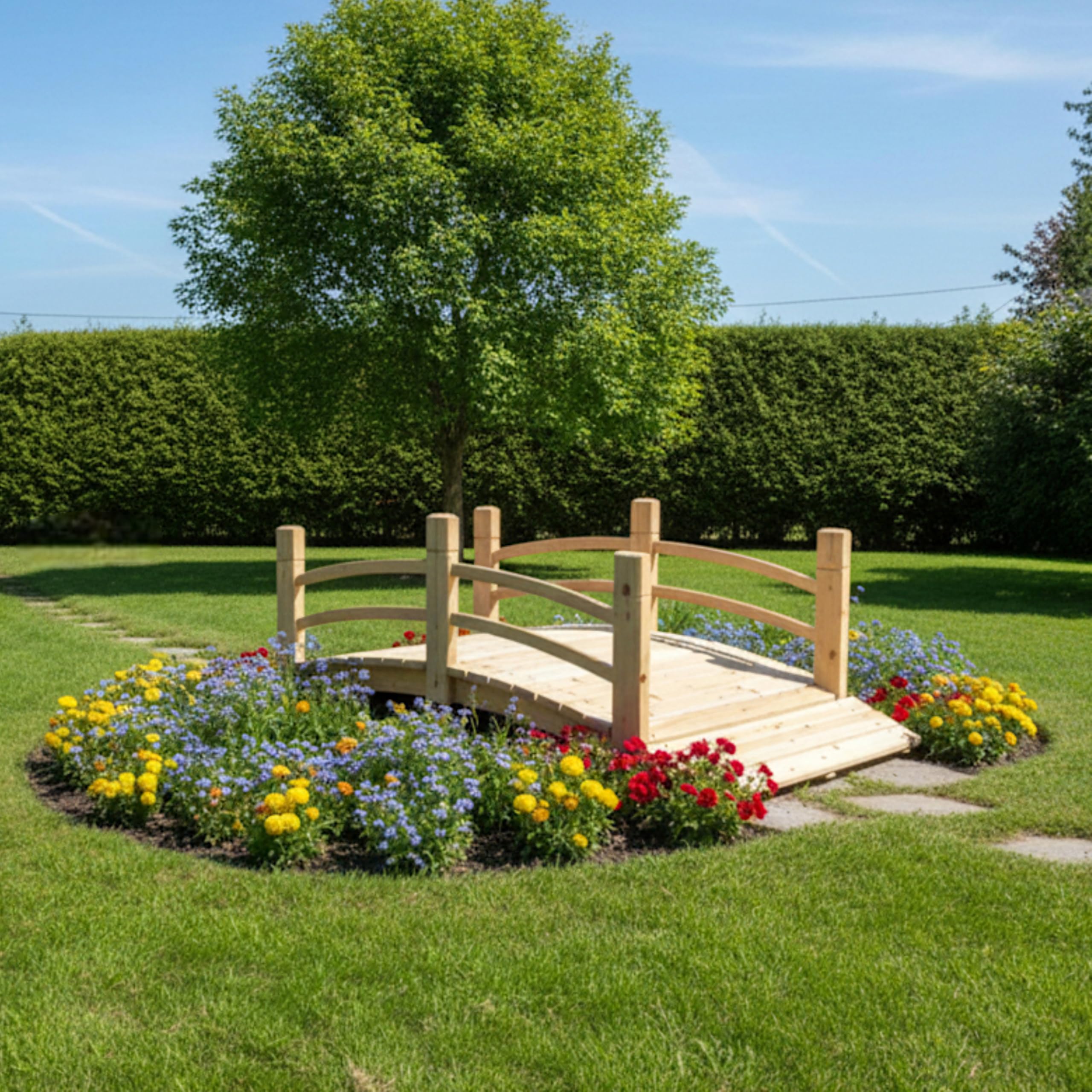 Amazon.com: Shine Company 4981N 5 Ft. Cedar Wood Garden Bridge