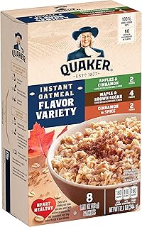 Instant Oatmeal, 4 Flavor Variety Pack, 1.51oz Packets (8 Pack)