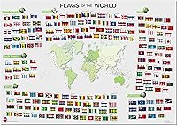 Vista 3 de Maps International Banderas del mundo - Póster laminado con barras colgantes de madera, 24 x 36 pulgadas