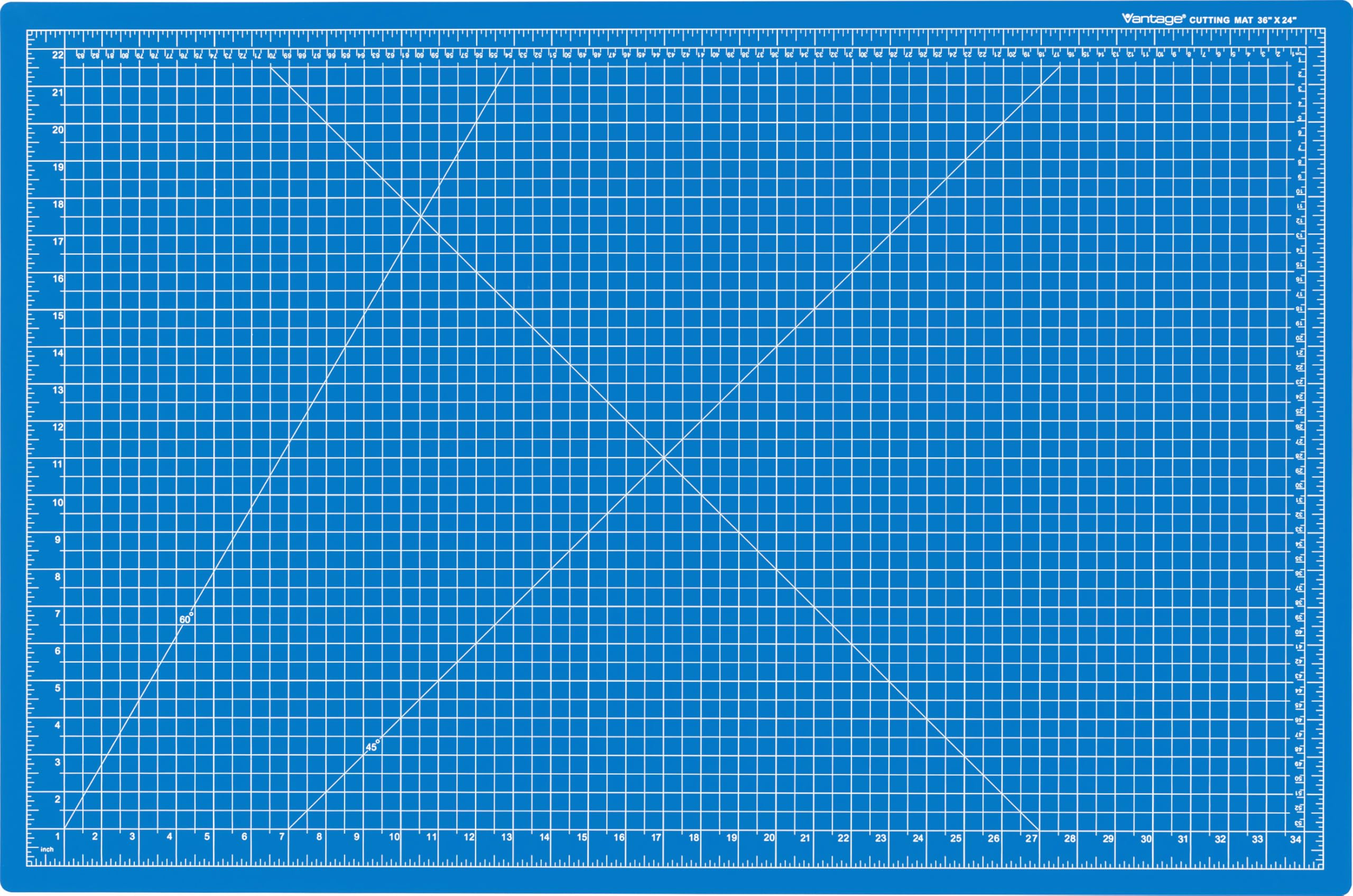 Dahle Vantage 10693 Premium Self-Healing Cutting Mat, 24"x36", 1/2" Grid, 5 Layers for Max Healing, Perfect for Crafts & Sewing, Blue