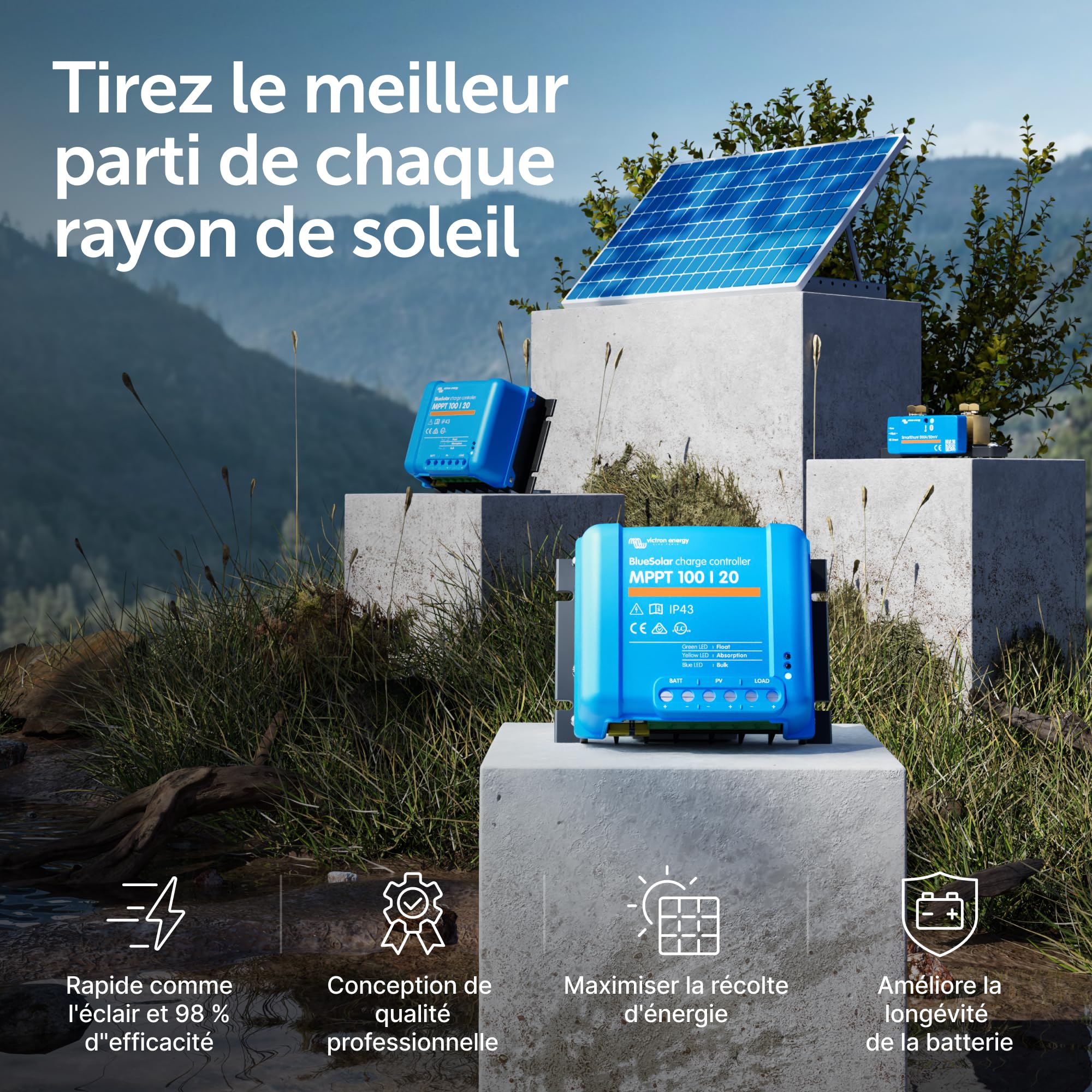 Victron Energy BlueSolar MPPT 100V 20 ampères 48-Volt Contrôleur de Charge Solaire