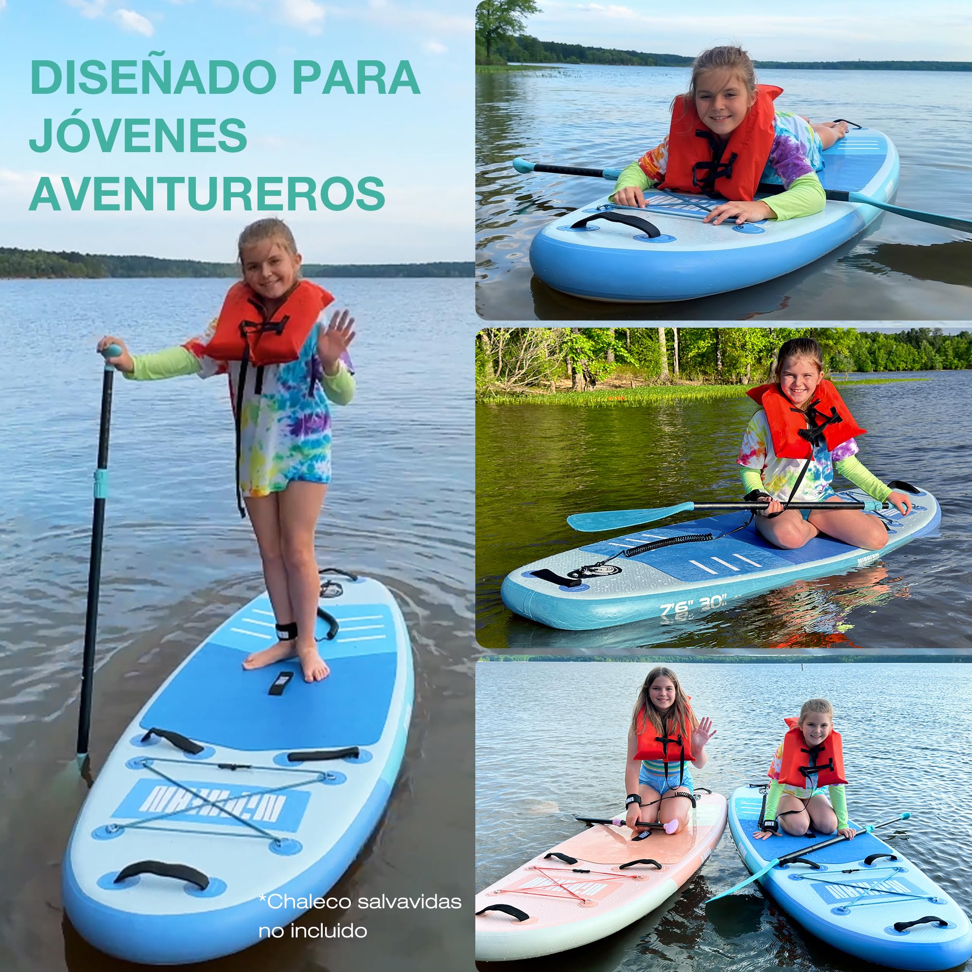 Niphean Tabla Paddle Surf Hinchable con Accesorios 320cm/230cm Sup | Tabla Paddle Surf Rígida, Antideslizante, Kit Reparación, Adultos, Jóvenes, Principiantes, Yoga