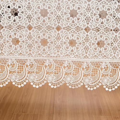 Miniatura 4 de LIN TONG Mantel de encaje, mantel de encaje bordado vintage con flores, tapetes para mesas, mantel delicado para mesa de café, cocina, fiesta,