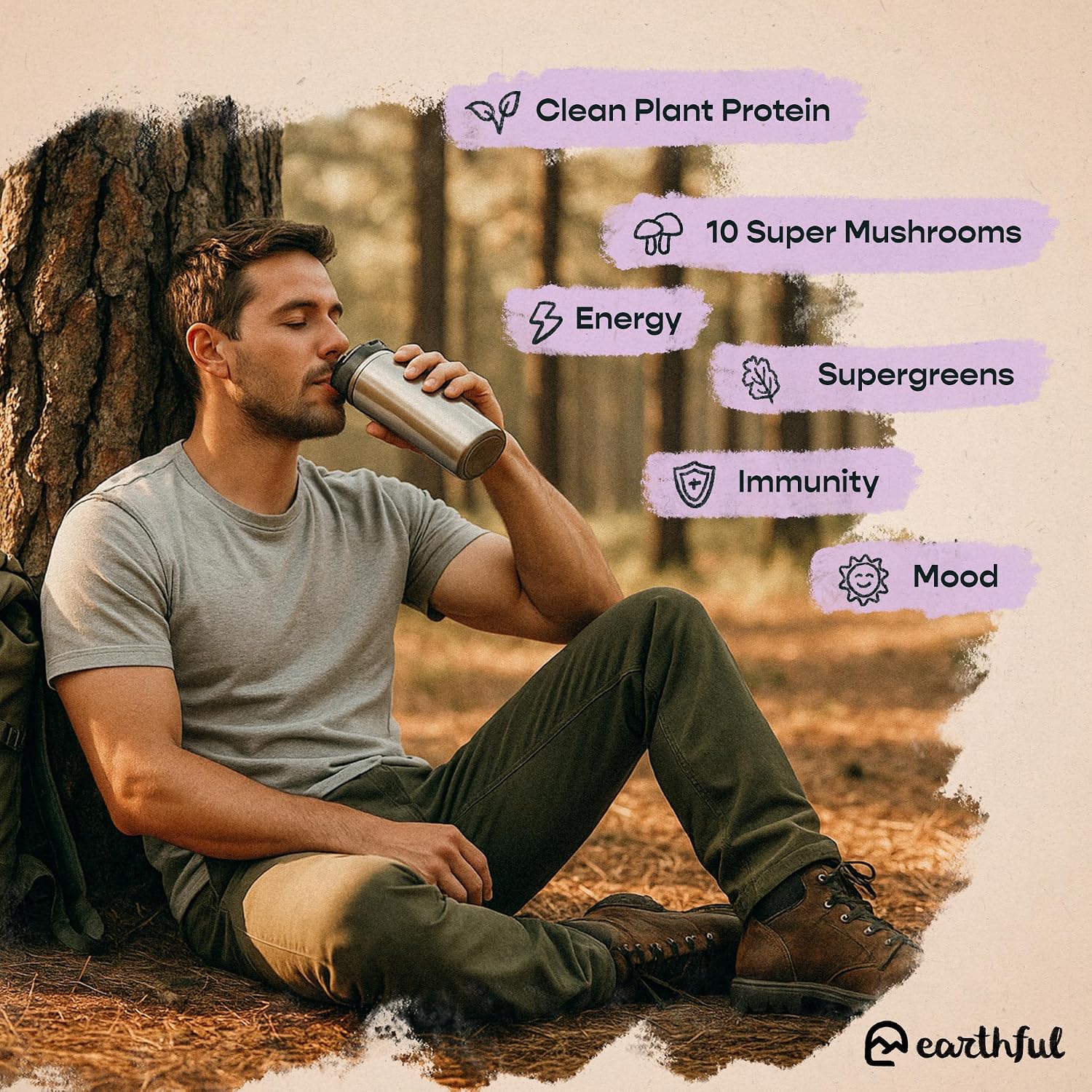 Boba Plant Protein + Vegan Boba Tea Protein Powder with Supergreens, 10 Mushrooms, Adaptogens & Nootropics, No Added Sugar Meal Replacement, 20 Servings (20 Servings, Superior Taro)