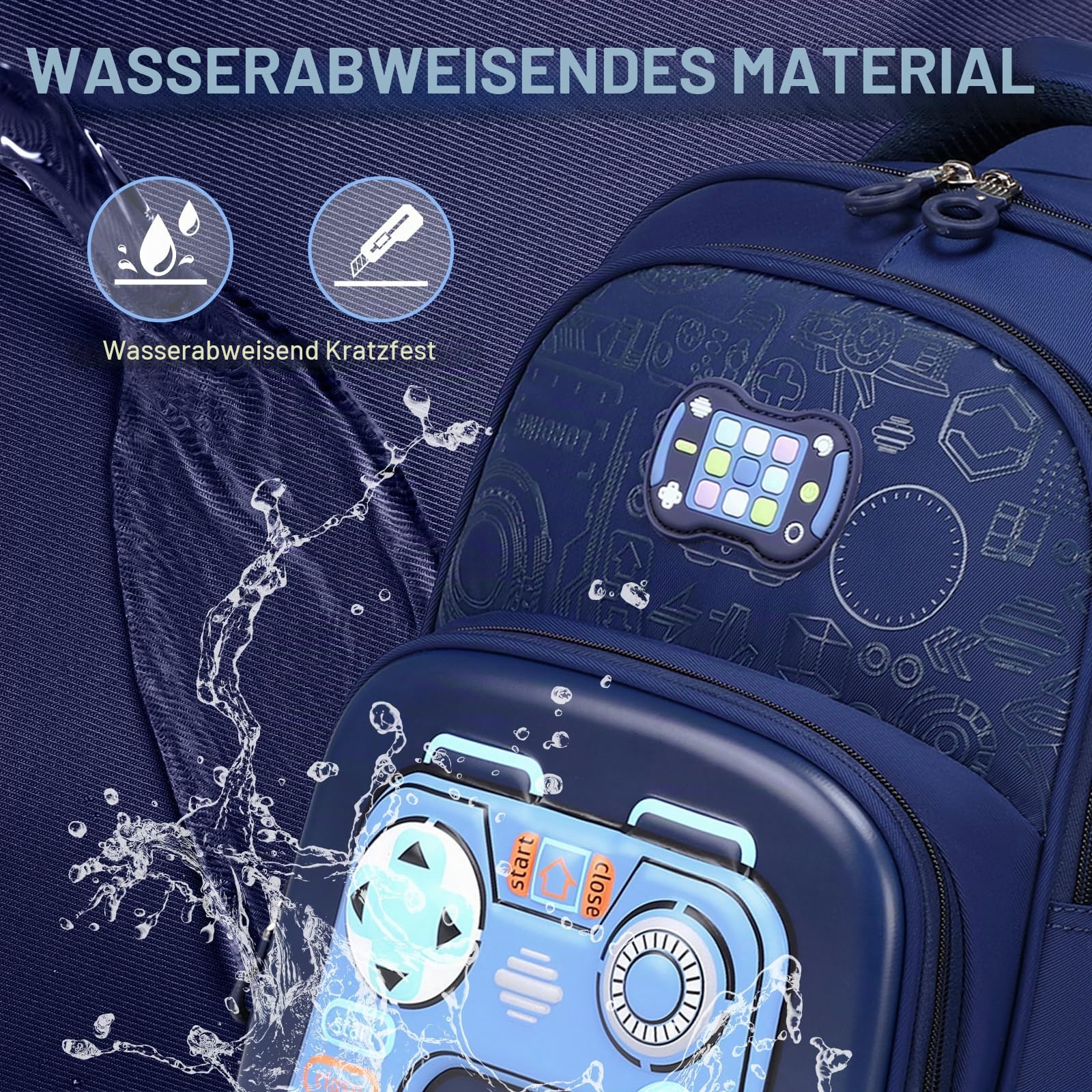 Amythe Schulranzen Jungen 1. - 5. Klasse mit Reflektierend für Schule | Ergonomisch Schulrucksack Kinder 6-12 Jahre mit Brustgurt Reflektor, Wasserdicht, 20L