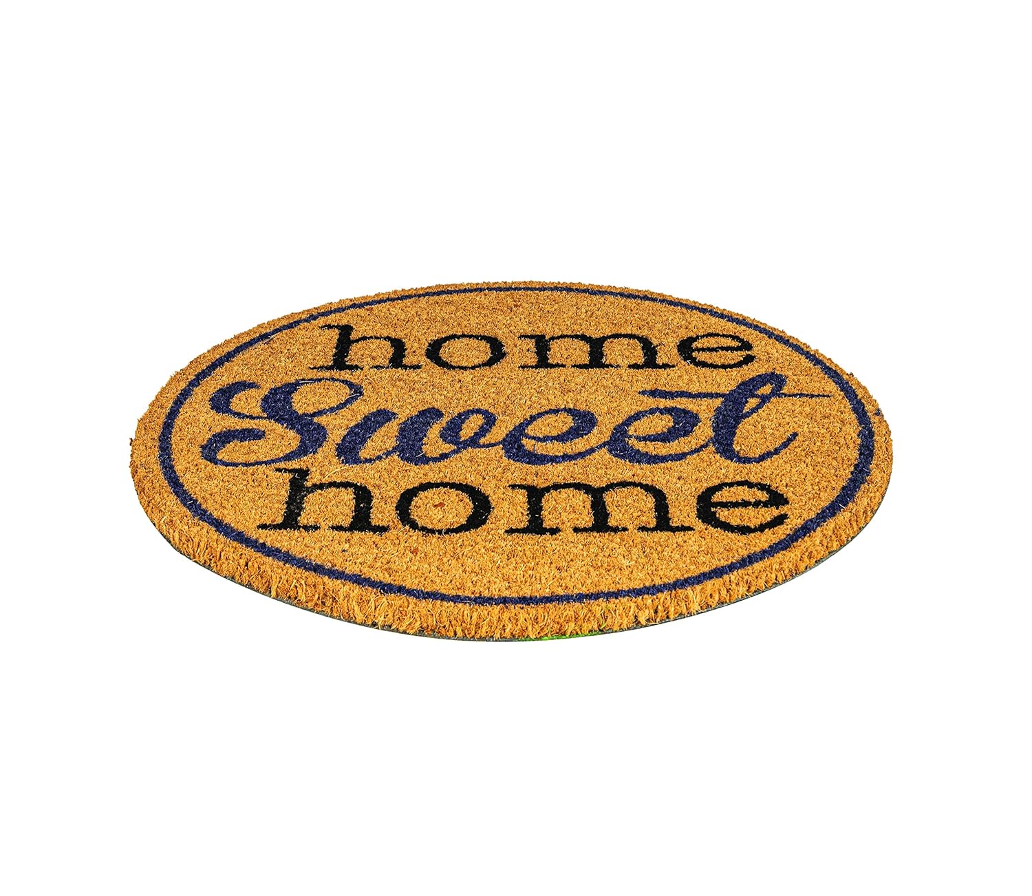 NoTrax, Home Sweet Home, Vinyl-Backed Natural Coir Doormat, Entry Mat for Indoor or Outdoor Use, 22" Round, C12 (C12S0022HM)