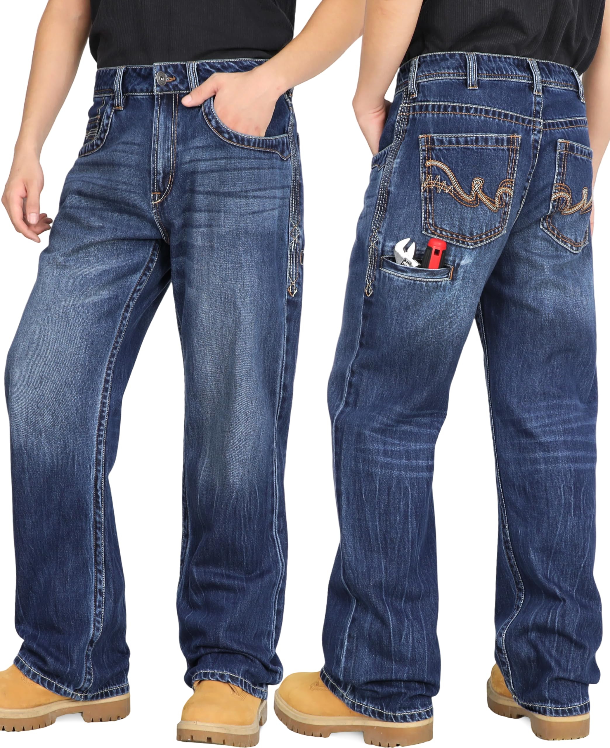 Non FR - Men's Work Jeans Relaxed Fit Boot Cut 12.5oz EX-Soft Denim