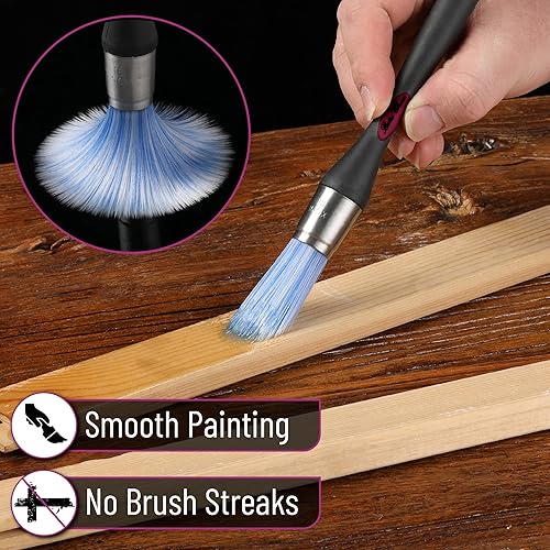 Miniatura 94 de Bates - Brocha de pintura para recortar, 0.75 pulgadas, mango ergonómico antideslizante, cerdas sintéticas, pinceles de corte para pintar, negro